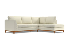 Mulholland Drive 2pc Sleeper Sectional :: Leg Finish: Pecan / Configuration: RAF - Chaise on the Right / Sleeper Option: Deluxe Innerspring Mattress