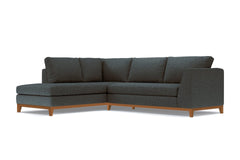 Mulholland Drive 2pc Sleeper Sectional :: Leg Finish: Pecan / Configuration: LAF - Chaise on the Left / Sleeper Option: Deluxe Innerspring Mattress