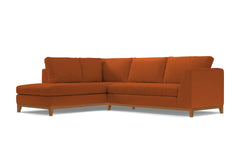 Mulholland Drive 2pc Velvet Sleeper Sectional :: Leg Finish: Pecan / Configuration: LAF - Chaise on the Left / Sleeper Option: Deluxe Innerspring Mattress