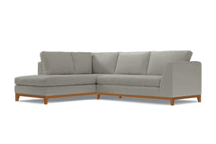 Mulholland Drive 2pc Velvet Sleeper Sectional :: Leg Finish: Pecan / Configuration: LAF - Chaise on the Left / Sleeper Option: Deluxe Innerspring Mattress