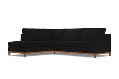 Mulholland Drive 2pc Velvet Sleeper Sectional :: Leg Finish: Pecan / Configuration: LAF - Chaise on the Left / Sleeper Option: Deluxe Innerspring Mattress