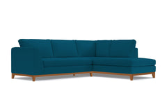 Mulholland Drive 2pc Sleeper Sectional :: Leg Finish: Pecan / Configuration: RAF - Chaise on the Right / Sleeper Option: Deluxe Innerspring Mattress