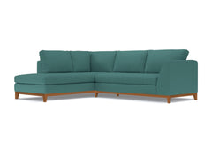 Mulholland Drive 2pc Sleeper Sectional :: Leg Finish: Pecan / Configuration: LAF - Chaise on the Left / Sleeper Option: Deluxe Innerspring Mattress