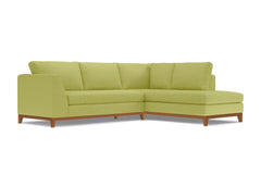 Mulholland Drive 2pc Sleeper Sectional :: Leg Finish: Pecan / Configuration: RAF - Chaise on the Right / Sleeper Option: Deluxe Innerspring Mattress