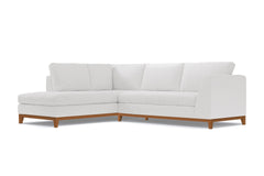 Mulholland Drive 2pc Velvet Sleeper Sectional :: Leg Finish: Pecan / Configuration: LAF - Chaise on the Left / Sleeper Option: Deluxe Innerspring Mattress