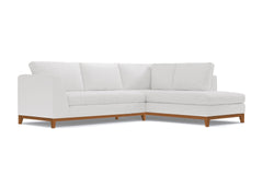 Mulholland Drive 2pc Sleeper Sectional :: Leg Finish: Pecan / Configuration: RAF - Chaise on the Right / Sleeper Option: Deluxe Innerspring Mattress