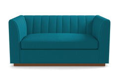 Nora Twin Size Sleeper Sofa Bed :: Leg Finish: Pecan / Sleeper Option: Deluxe Innerspring Mattress