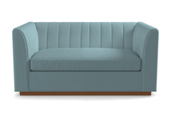 Nora Twin Size Sleeper Sofa Bed :: Leg Finish: Pecan / Sleeper Option: Memory Foam Mattress