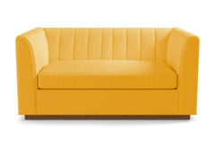 Nora Twin Size Sleeper Sofa Bed :: Leg Finish: Pecan / Sleeper Option: Deluxe Innerspring Mattress