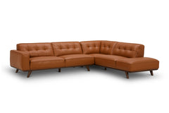 Normandie 2pc Leather Sectional Sofa :: Configuration: RAF - Chaise on the Right