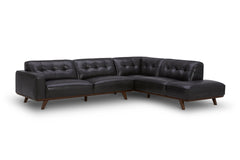 Normandie 2pc Leather Sectional Sofa :: Configuration: RAF - Chaise on the Right