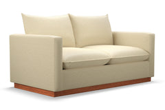 Olivia Twin Size Sleeper Sofa Bed :: Leg Finish: Pecan / Sleeper Option: Memory Foam Mattress