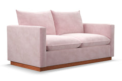 Olivia Twin Size Sleeper Sofa Bed :: Leg Finish: Pecan / Sleeper Option: Memory Foam Mattress