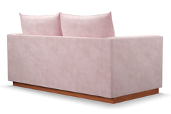 Olivia Twin Size Sleeper Sofa Bed :: Leg Finish: Pecan / Sleeper Option: Memory Foam Mattress
