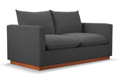 Olivia Twin Size Sleeper Sofa Bed :: Leg Finish: Pecan / Sleeper Option: Memory Foam Mattress