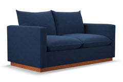 Olivia Twin Size Sleeper Sofa Bed :: Leg Finish: Pecan / Sleeper Option: Memory Foam Mattress