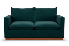 Olivia Apartment Size Sleeper Sofa Bed :: Leg Finish: Pecan / Sleeper Option: Deluxe Innerspring Mattress
