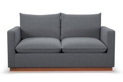 Olivia Twin Size Sleeper Sofa Bed :: Leg Finish: Pecan / Sleeper Option: Memory Foam Mattress