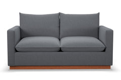 Olivia Twin Size Sleeper Sofa Bed :: Leg Finish: Pecan / Sleeper Option: Deluxe Innerspring Mattress