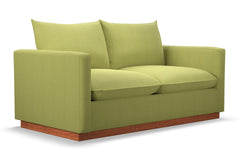 Olivia Twin Size Sleeper Sofa Bed :: Leg Finish: Pecan / Sleeper Option: Memory Foam Mattress