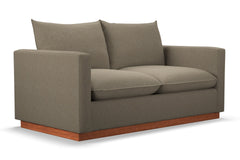 Olivia Twin Size Sleeper Sofa Bed :: Leg Finish: Pecan / Sleeper Option: Memory Foam Mattress