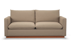 Olivia Queen Size Sleeper Sofa Bed :: Leg Finish: Pecan / Sleeper Option: Deluxe Innerspring Mattress