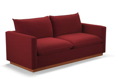 Olivia Queen Size Sleeper Sofa Bed :: Leg Finish: Pecan / Sleeper Option: Deluxe Innerspring Mattress