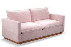 Olivia Queen Size Sleeper Sofa Bed :: Leg Finish: Pecan / Sleeper Option: Deluxe Innerspring Mattress