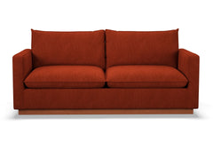 Olivia Queen Size Sleeper Sofa Bed :: Leg Finish: Pecan / Sleeper Option: Deluxe Innerspring Mattress