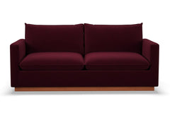 Olivia Queen Size Sleeper Sofa Bed :: Leg Finish: Pecan / Sleeper Option: Deluxe Innerspring Mattress