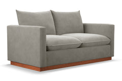 Olivia Twin Size Sleeper Sofa Bed :: Leg Finish: Pecan / Sleeper Option: Memory Foam Mattress