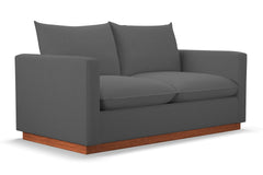 Olivia Twin Size Sleeper Sofa Bed :: Leg Finish: Pecan / Sleeper Option: Deluxe Innerspring Mattress