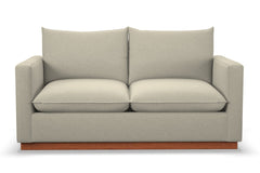 Olivia Twin Size Sleeper Sofa Bed :: Leg Finish: Pecan / Sleeper Option: Deluxe Innerspring Mattress