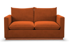 Olivia Apartment Size Sleeper Sofa Bed :: Leg Finish: Pecan / Sleeper Option: Memory Foam Mattress