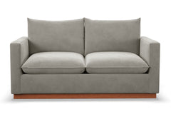 Olivia Twin Size Sleeper Sofa Bed :: Leg Finish: Pecan / Sleeper Option: Deluxe Innerspring Mattress