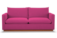 Olivia Queen Size Sleeper Sofa Bed :: Leg Finish: Pecan / Sleeper Option: Deluxe Innerspring Mattress