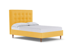 Palmer Drive Upholstered Platform Bed :: Leg Finish: Pecan / Size: Full