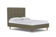 Palmer Drive Upholstered Platform Bed :: Leg Finish: Pecan / Size: Queen