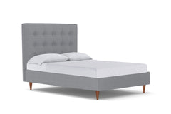 Palmer Drive Upholstered Platform Bed :: Leg Finish: Pecan / Size: Queen