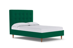 Palmer Drive Upholstered Platform Bed :: Leg Finish: Pecan / Size: Queen