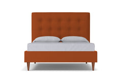 Palmer Drive Upholstered Platform Bed :: Leg Finish: Pecan / Size: Queen