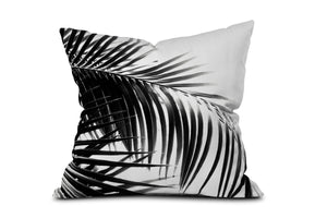 Palm Leaves Black White Vibes Toss Pillow by Anitas Bellas Artwork