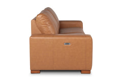 Rodeo Reclining Leather Sofa with Power Footrests