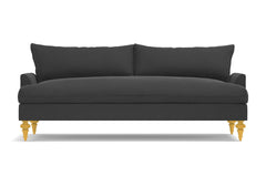Saxon Velvet Sofa :: Leg Finish: Natural