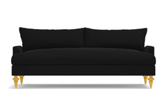 Saxon Velvet Sofa :: Leg Finish: Natural