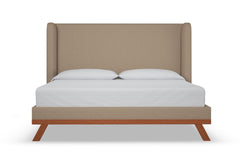 Tatum Upholstered Platform Bed :: Leg Finish: Pecan / Size: California King