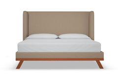 Tatum Upholstered Platform Bed :: Leg Finish: Pecan / Size: Full Size