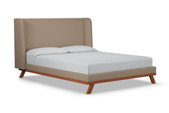 Tatum Upholstered Platform Bed :: Leg Finish: Pecan / Size: California King