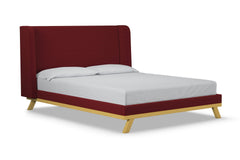 Tatum Upholstered Platform Bed :: Leg Finish: Natural / Size: Full Size