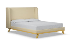 Tatum Upholstered Platform Bed :: Leg Finish: Natural / Size: California King